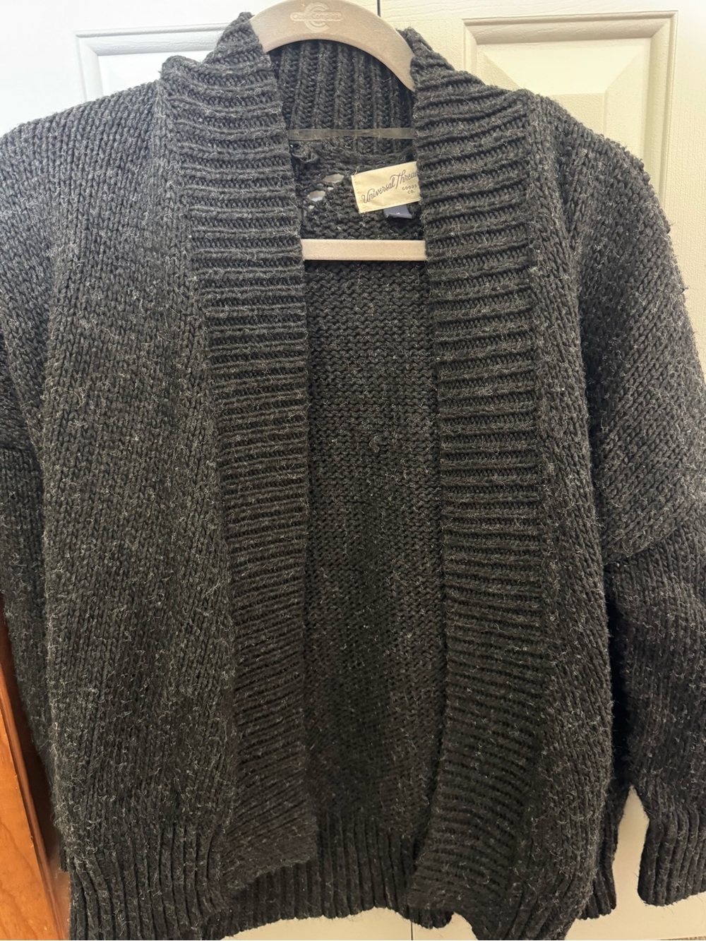 Universal Thread Dark Gray Open-Front Shawl Cardigan